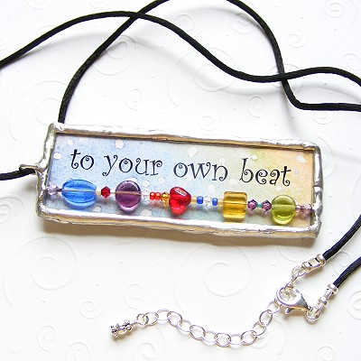 Dance to your own beat Two-Sided Soldered Pendant - Back